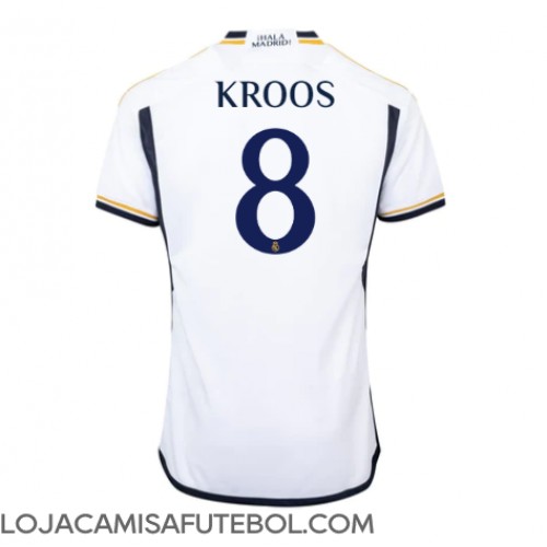 Camisa de Futebol Real Madrid Toni Kroos #8 Equipamento Principal 2023-24 Manga Curta